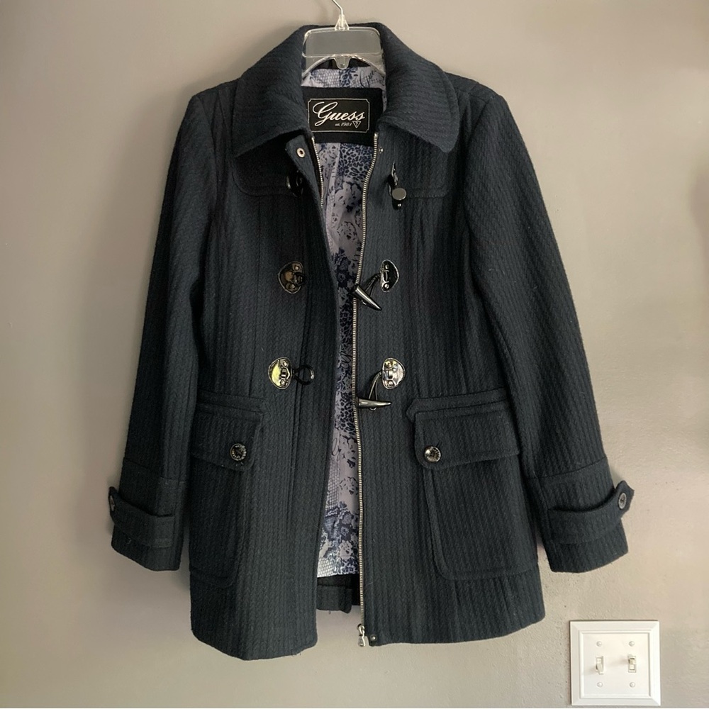 Navy Blue Classic Wool Coat